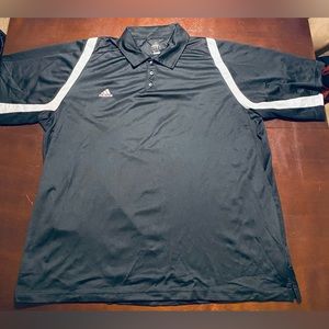 Adidas Mens XL Short Sleeve Polo Shirt Black Cuma Cool